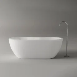 Bernstein Baignoire îlot Acrylique ovale 165x75x58cm Blanc mat + Bonde et trop plein - ROMA PLUS 2.0