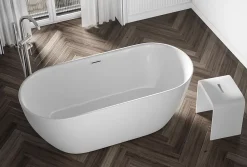Baignoire Îlot|Bernstein Baignoire îlot Acrylique ovale 180x80x59cm Blanc brillant + Bonde et trop plein - JAZZ PLUS 2.0