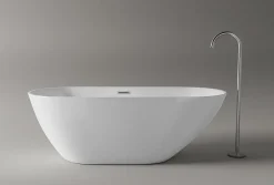 Bernstein Baignoire îlot Acrylique ovale 180x80x58cm Blanc brillant + Bonde et trop plein - ROMA PLUS 2.0