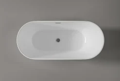 Bernstein Baignoire îlot Acrylique ovale 180x80x58cm Blanc brillant + Bonde et trop plein - ROMA PLUS 2.0