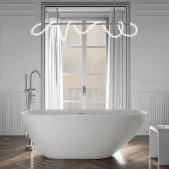 Bernstein Baignoire îlot Acrylique ovale design 180x80x58cm Blanc mat + Bonde et trop plein - ROMA 2.0