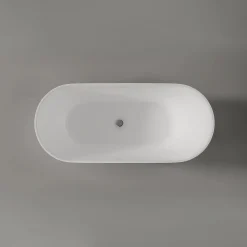 Bernstein Baignoire îlot Acrylique ovale design 180x80x58cm Blanc mat + Bonde et trop plein - ROMA 2.0