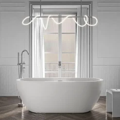 Baignoire Îlot|Bernstein Baignoire îlot Acrylique ovale 180x75x58cm Blanc mat + Bonde et trop plein - ROMA PLUS 2.0