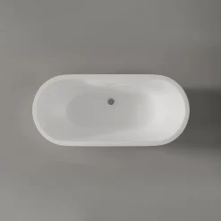Baignoire Îlot|Bernstein Baignoire îlot Acrylique ovale 180x75x58cm Blanc mat + Bonde et trop plein - ROMA PLUS 2.0