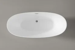 Baignoire Îlot|Bernstein Baignoire îlot Acrylique ovale 180x80x69cm + Bonde et trop plein - Blanc brillant - BELLAGIO 2.0