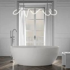 Baignoire Îlot|Bernstein Baignoire îlot Acrylique ovale 180x80x60cm Blanc brillant + Bonde et trop plein - TERRA 2.0
