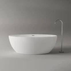 Baignoire Îlot|Bernstein Baignoire îlot Acrylique ovale 180x80x60cm Blanc brillant + Bonde et trop plein - TERRA 2.0