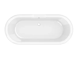 GoodHome Baignoire îlot adossée 170 x 80 cm noire, Emba