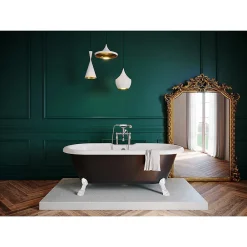 GoodHome Baignoire îlot adossée 170 x 80 cm noire, Emba