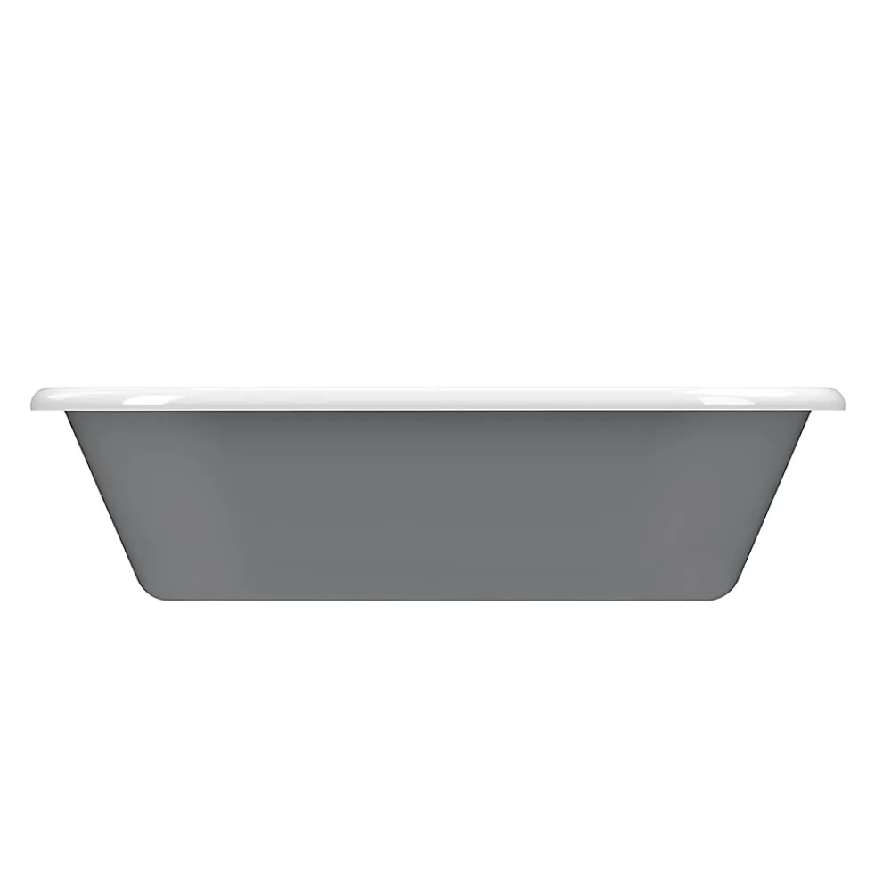 GoodHome Baignoire îlot adossée 170 x 80 cm grise, Emba