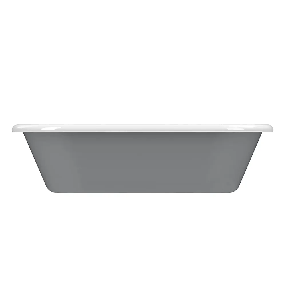 GoodHome Baignoire îlot adossée 170 x 80 cm grise, Emba