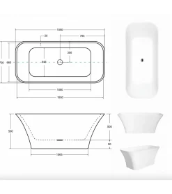 Baignoire Îlot|Azura Home Design Baignoire îlot ASSOS S-LINE 160 x 70 cm