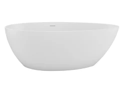 Baignoire Îlot|Vente-unique Baignoire îlot asymétrique - 245 L - 160 x 82 x 58 cm - Blanc mat - Acrylique - APULIA