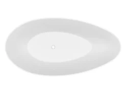 Baignoire Îlot|Vente-unique Baignoire îlot asymétrique - 245 L - 160 x 82 x 58 cm - Blanc mat - Acrylique - APULIA