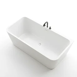 Baignoire Îlot|Otitec Baignoire îlot avec vidage - 160 x 75 cm - Blanc brillant - MIRABELLE