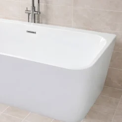 Baignoire Îlot|Otitec Baignoire îlot avec vidage - 160 x 75 cm - Blanc brillant - MIRABELLE