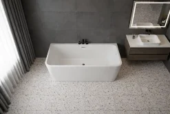 Baignoire Îlot|Otitec Baignoire îlot avec vidage - 160 x 75 cm - Blanc brillant - MIRABELLE