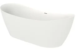 Poalgi Baignoire îlot blanche Solid Surface 180x80x63 cm inclus tablette - modèle CAPRI