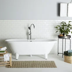 Baignoire Îlot|Planète Bain Baignoire îlot Charly blanche rétro + pieds conique blanc
