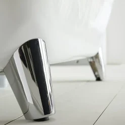 Planète Bain Baignoire îlot Charly blanche rétro + pieds conique chrome