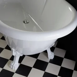 Planète Bain Baignoire îlot Charly ovale rétro avec pieds patte de lion blanc