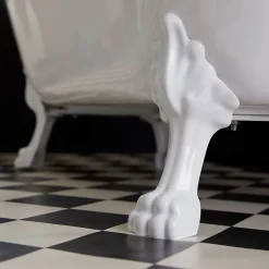 Planète Bain Baignoire îlot Charly ovale rétro avec pieds patte de lion blanc
