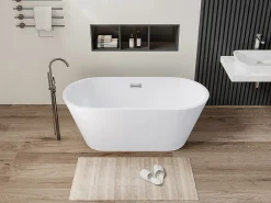 Vente-unique Baignoire îlot design - 201 L - 150 x 70 x 58 cm - Blanche - TWIGGY