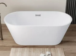 Vente-unique Baignoire îlot design - 201 L - 150 x 70 x 58 cm - Blanche - TWIGGY