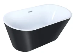 Vente-unique Baignoire îlot design - 201 L - 150 x 70 x 58 cm - Noire - TWIGGY