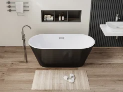 Vente-unique Baignoire îlot design - 201 L - 150 x 70 x 58 cm - Noire - TWIGGY
