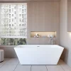 AICA Sanitaire Baignoire îlot design en acrylique - 250L - 150 x 72 x 56cm - Confort ergonomique et élégance moderne - avec Bonde et trop plein