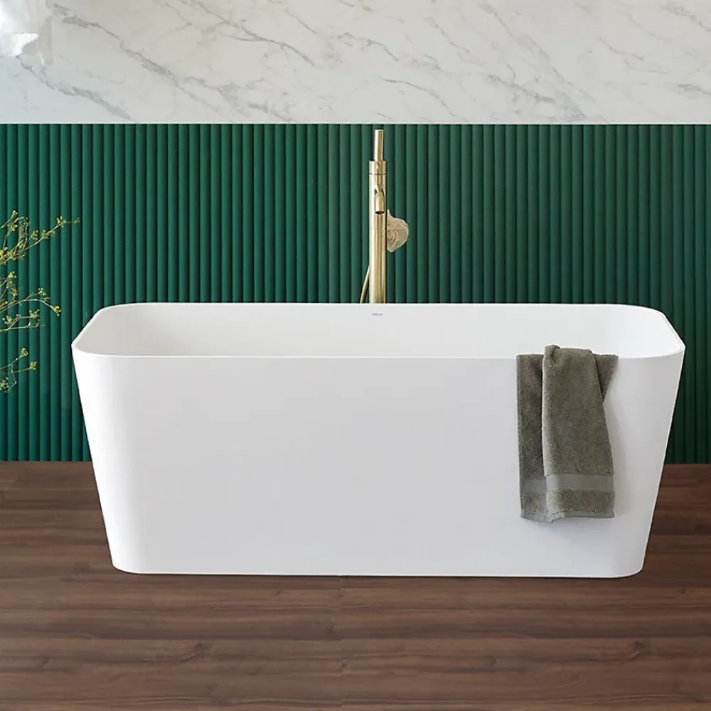 Sanycces Baignoire îlot design en sanydur rectangulaire RUST 150 cm