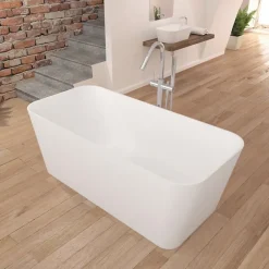 Sanycces Baignoire îlot design en sanydur rectangulaire RUST 150 cm