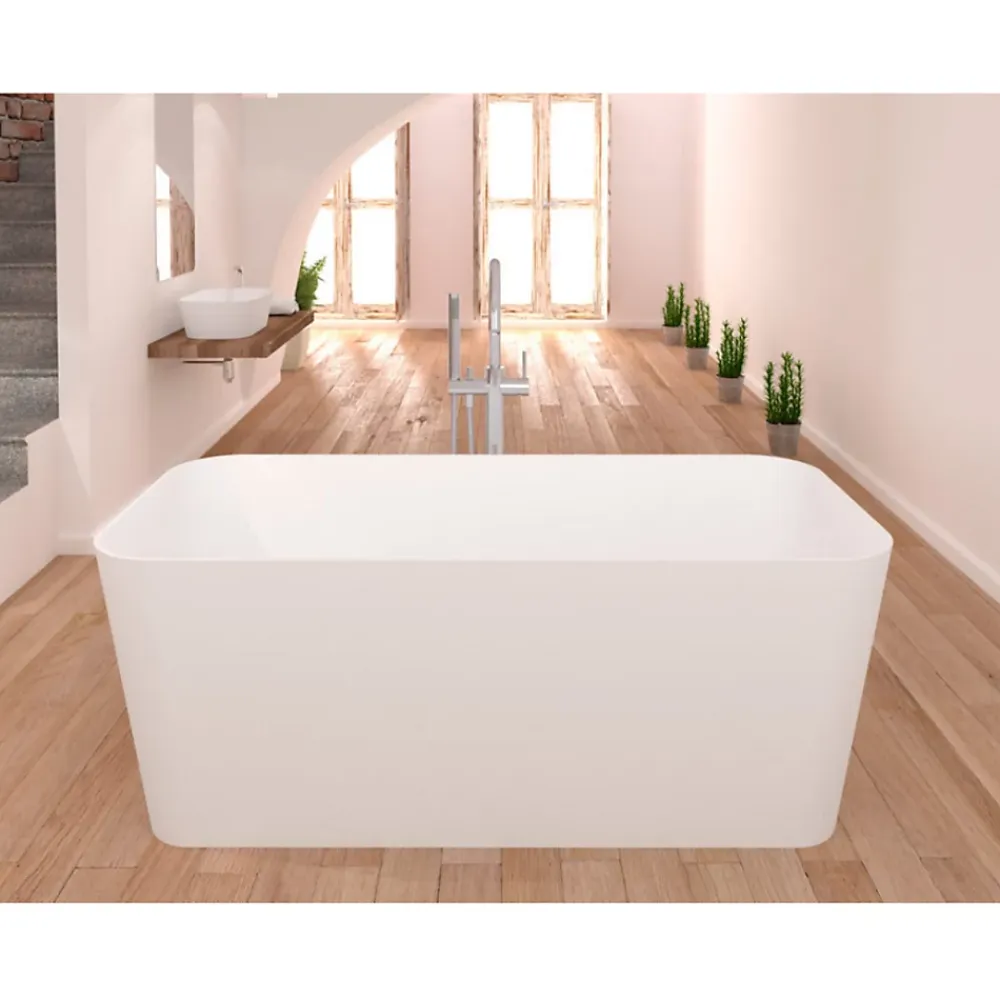 Sanycces Baignoire îlot design en sanydur rectangulaire RUST 150 cm