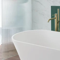 Sanycces Baignoire îlot design en sanydur ovale MODERN 170 cm