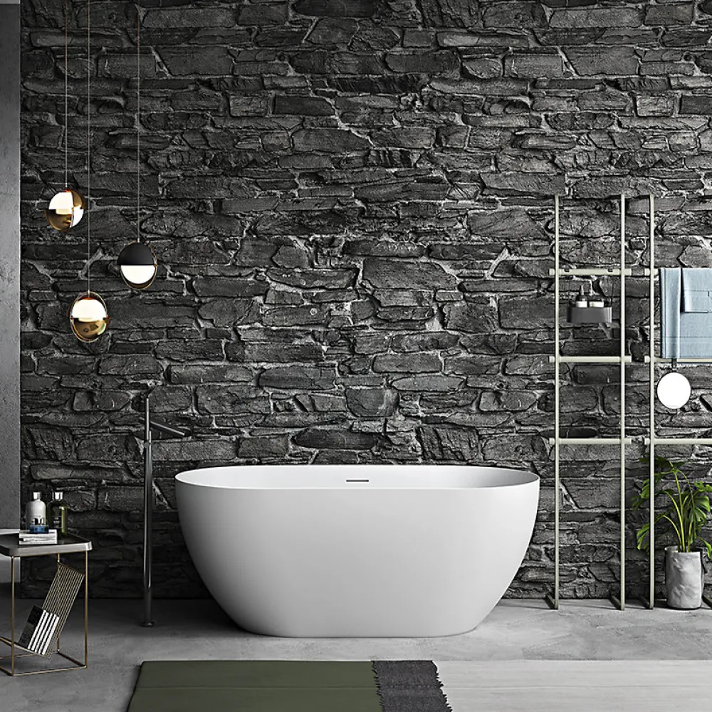 Stano Baignoire îlot design ovale LISBON blanche 160 cm Mat