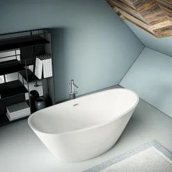 Baignoire Îlot|Stano Baignoire îlot design ovale BRIGHTON blanche 157 cm