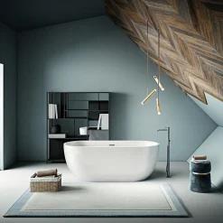 Stano Baignoire îlot design ovale BOSTON blanche 142 cm