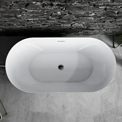 Baignoire Îlot|Stano Baignoire îlot design ovale LISBON blanche 150 cm Brillant