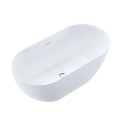 Baignoire Îlot|Stano Baignoire îlot design ovale LISBON blanche 150 cm Brillant