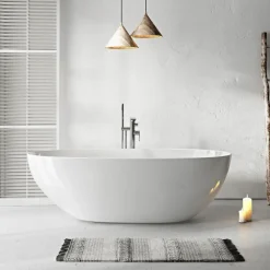 Baignoire Îlot|Stano Baignoire îlot design ovale FLORIDA blanche 180 cm Brillant