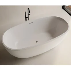 Baignoire Îlot|Stano Baignoire îlot design ovale DENVER blanche 150 cm