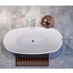 Baignoire Îlot|Stano Baignoire îlot design ovale DENVER blanche 150 cm