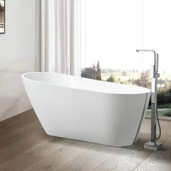 Baignoire Îlot|Stano Baignoire îlot design ovale OPRAH blanche 140 cm