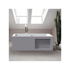 Planète Bain Baignoire îlot design 170x80 cm - avec rangement intégré - Acrylic Lucite