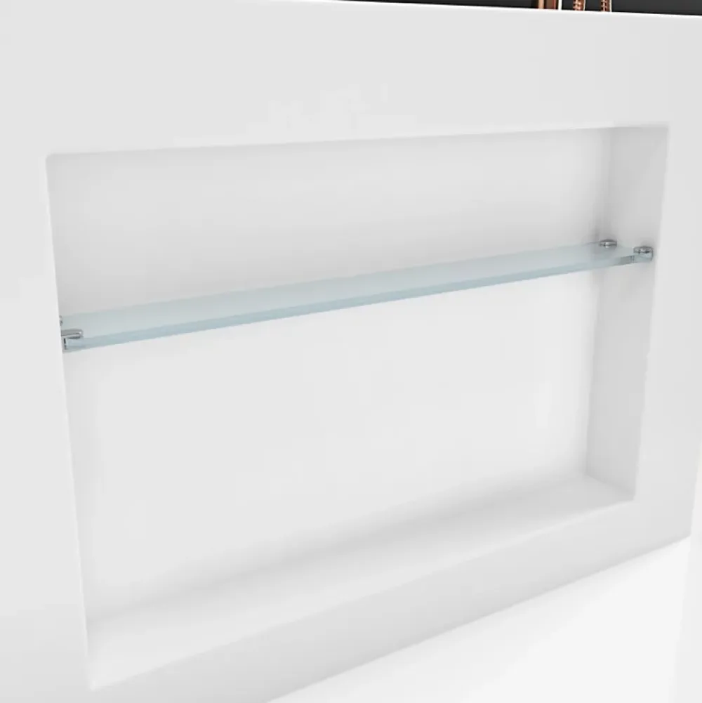 Planète Bain Baignoire îlot design 170x80 cm - avec rangement intégré - Acrylic Lucite