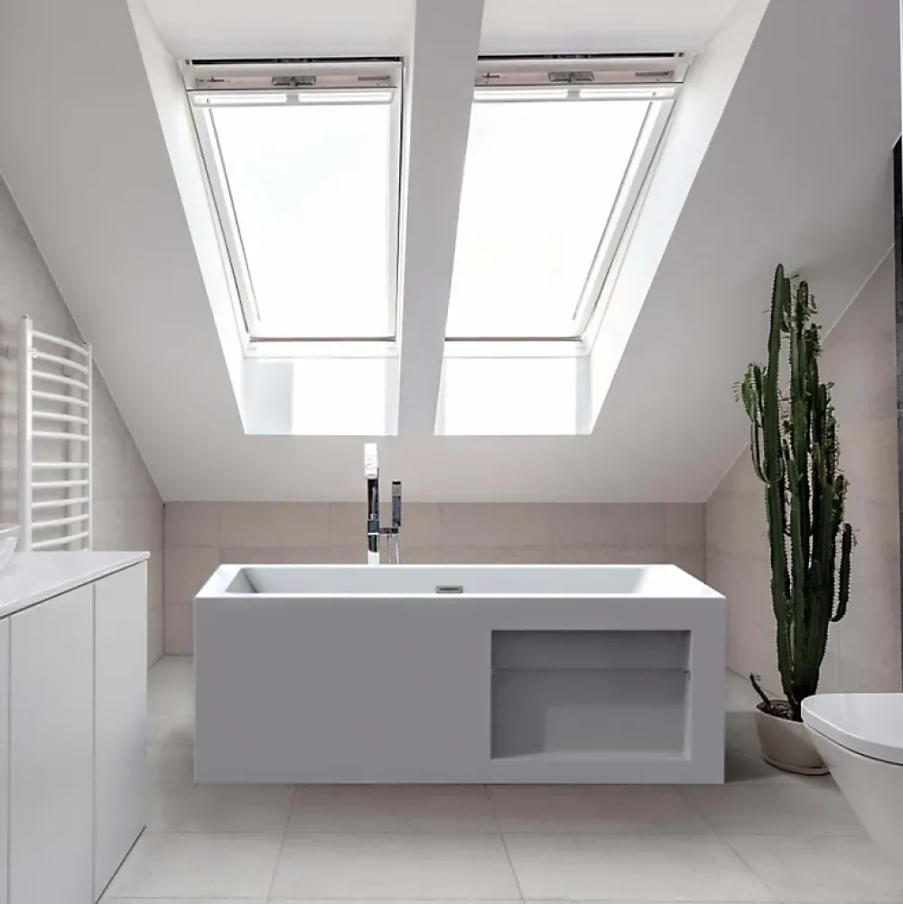 Planète Bain Baignoire îlot design 170x80 cm - avec rangement intégré - Acrylic Lucite