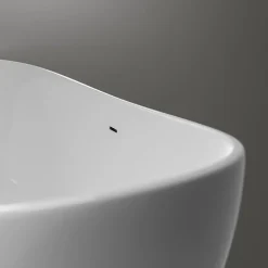 Baignoire Îlot|Bernstein Baignoire îlot Fonte minérale ovale 180x85x64cm + bonde et trop plein - Blanc brillant - HAWAII STONE