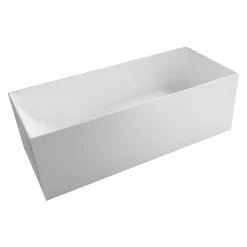 Baignoire Îlot|Bernstein Baignoire îlot Fonte minérale rectangulaire 170x72x55cm + bonde pop-up et trop plein - Blanc mat - LUNA