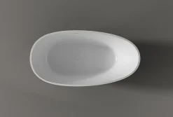 Baignoire Îlot|Bernstein Baignoire îlot fonte minérale ovale autoportante Moderne avec bonde - 150x75x54cm - VELA Noir (brillant)